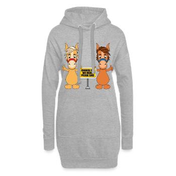 ZUHAUSE IST WO MEINE PFERDE SIND - Hoodie-Kleid - Grau meliert - Vorne