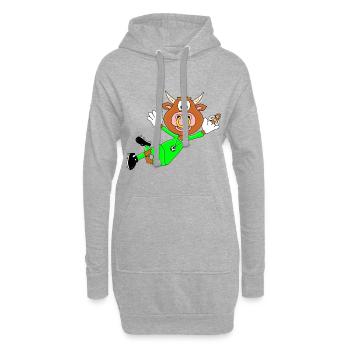 FLIEGENFÄNGER - TORWART - FUßBALL - RIND - KUH - Hoodie-Kleid - Grau meliert - Vorne