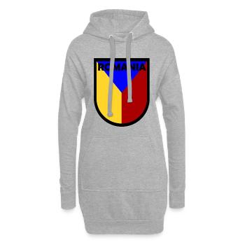 Les Roumains - Sweat-shirt à capuche long Femme - gris chiné - Devant