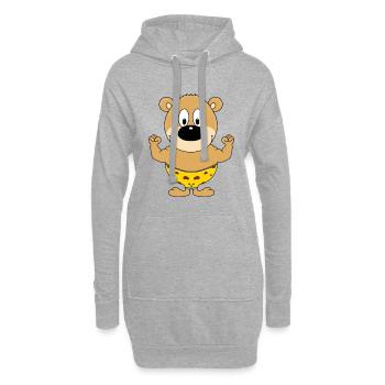 FIT - FITNESS - STARK - SPORT - TEDDY - BÄR - Hoodie-Kleid - Grau meliert - Vorne