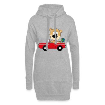 TEDDYBÄR - AUTO - REISE - URLAUB - FERIEN - Hoodie-Kleid - Grau meliert - Vorne
