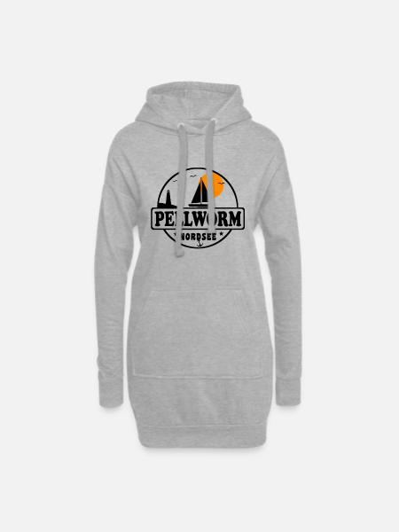 Nordsee Segelboot Leuchtturm Pellworm - Hoodie-Kleid - Grau meliert