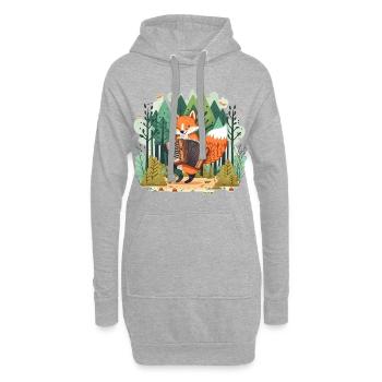 Musikalischer Fuchs - Hoodie-Kleid - Grau meliert - Vorne