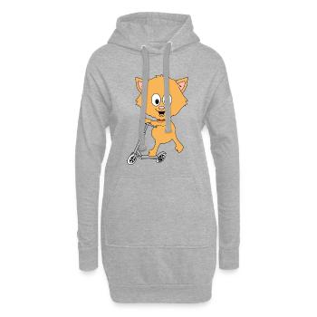 KATZE - ROLLER - Hoodie-Kleid - Grau meliert - Vorne