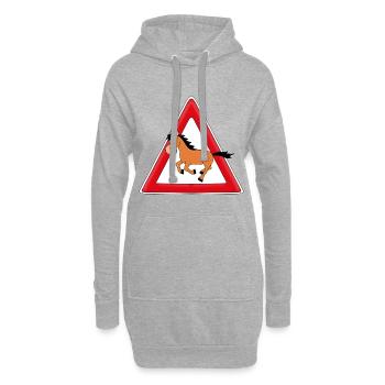 ACHTUNG PFERD - Hoodie-Kleid - Grau meliert - Vorne