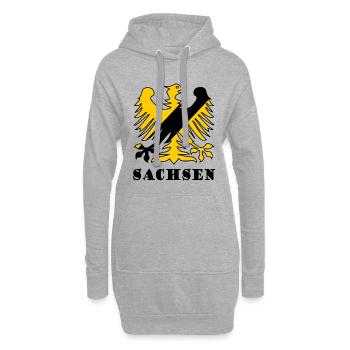 Les Saxons à l’Est - Sweat-shirt à capuche long Femme - gris chiné - Devant