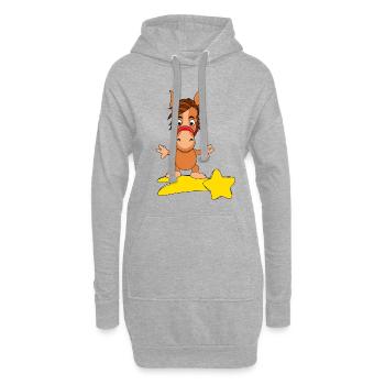 STERNSCHNUPPE - PFERD - Hoodie-Kleid - Grau meliert - Vorne