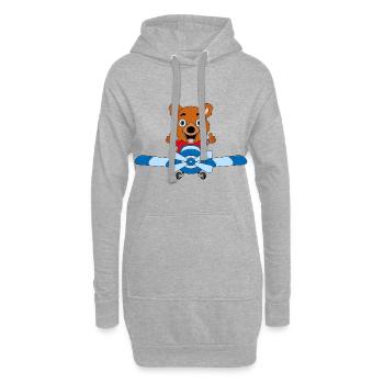 PILOT - BÄR - Hoodie-Kleid - Grau meliert - Vorne