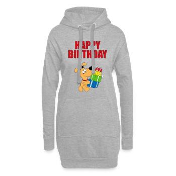 HUND - DOG - GEBURTSTAG - HAPPY BIRTHDAY - Hoodie-Kleid - Grau meliert - Vorne
