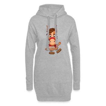 PFERD - PONY - WANDERN - Hoodie-Kleid - Grau meliert - Vorne
