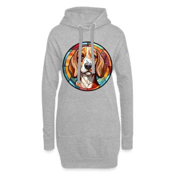 Beagle Hunderasse Aquarellglas - Hoodie-Kleid - Grau meliert - Vorne