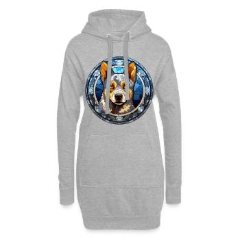 Verre aquarelle de race de chien de bétail australien - Sweat-shirt à capuche long Femme - gris chiné - Devant