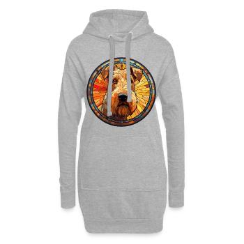 Airedale Terrier Hunderasse Aquarellglas - Hoodie-Kleid - Grau meliert - Vorne