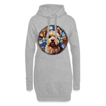 Biewer Terrier Dog Race Aquarelle Verre - Sweat-shirt à capuche long Femme - gris chiné - Devant