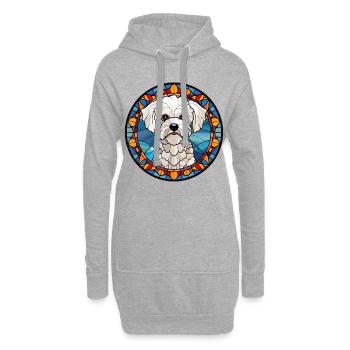 Bichons Frise Dog Race Aquarelle Verre - Sweat-shirt à capuche long Femme - gris chiné - Devant