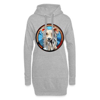 Chinesisches Schopfhundrassen-Aquarellglas - Hoodie-Kleid - Grau meliert - Vorne