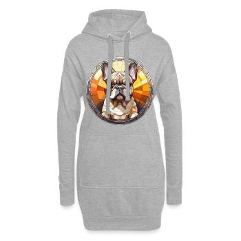 Verre aquarelle de race de chien bouledogue français - Sweat-shirt à capuche long Femme - gris chiné - Devant