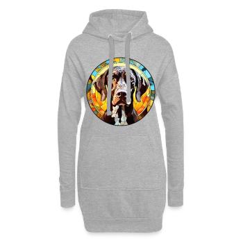 Deutsch Kurzhaar Vorstehund Rasse Aquarell Gl - Hoodie-Kleid - Grau meliert - Vorne
