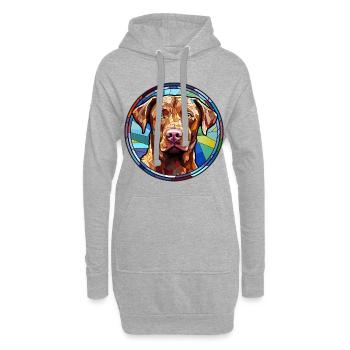Chesapeake Bay Retriever Hunderasse Aquarell Glas - Hoodie-Kleid - Grau meliert - Vorne