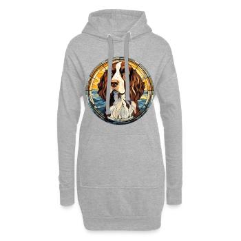 English Springer Spaniel Hunderasse Aquarell Glas - Hoodie-Kleid - Grau meliert - Vorne