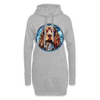 Englischer Cocker Spaniel Hunderasse Aquarellglas - Hoodie-Kleid - Grau meliert - Vorne