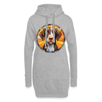 Deutsch Drahthaar Vorstehhhund Rasse Aquarell Gla - Hoodie-Kleid - Grau meliert - Vorne