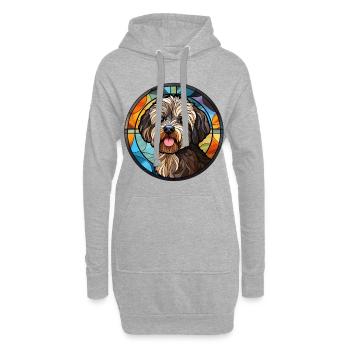 Havaneser Hunderasse Aquarellglas - Hoodie-Kleid - Grau meliert - Vorne