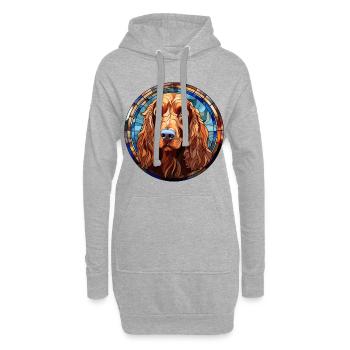 Irish Setter Dog Breed Aquarelle Verre - Sweat-shirt à capuche long Femme - gris chiné - Devant