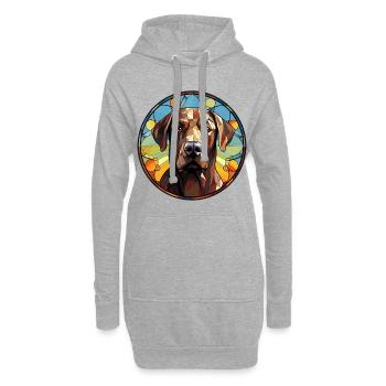 Labrador Retriever Hunderasse Aquarellglas - Hoodie-Kleid - Grau meliert - Vorne