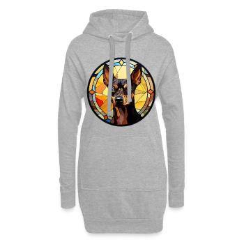 Zwergpinscher Hunderasse Aquarellglas - Hoodie-Kleid - Grau meliert - Vorne