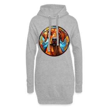 Rhodesian Ridgeback Hunderasse Aquarellglas - Hoodie-Kleid - Grau meliert - Vorne