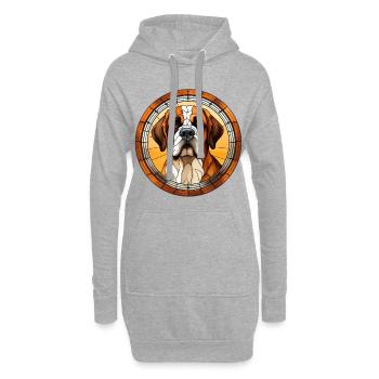 Bernhardiner Hunderasse Aquarellglas - Hoodie-Kleid - Grau meliert - Vorne
