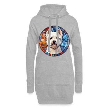 West Highland White Terrier Hunderasse Aquarell G - Hoodie-Kleid - Grau meliert - Vorne