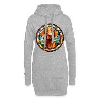 Vizsla Dog Breed Aquarelle Verre - Sweat-shirt à capuche long Femme - gris chiné - Devant