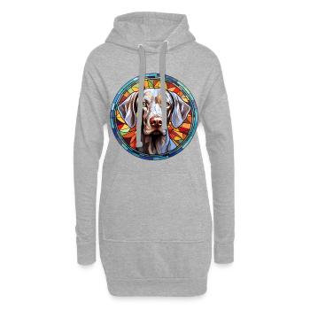 Weimaraner Hunderasse Aquarellglas - Hoodie-Kleid - Grau meliert - Vorne
