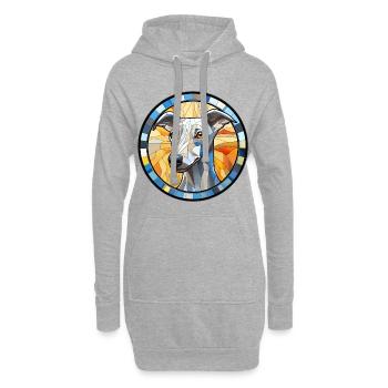 Whippet Hunderasse Aquarellglas - Hoodie-Kleid - Grau meliert - Vorne