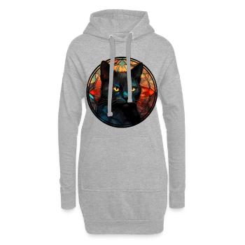Bombay Katzenrasse Aquarellglas - Hoodie-Kleid - Grau meliert - Vorne