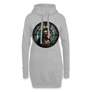 Brasilianische Kurzhaarkatzenrasse Aquarellglas - Hoodie-Kleid - Grau meliert - Vorne
