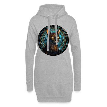 Asiatische Katzenrasse Aquarellglas - Hoodie-Kleid - Grau meliert - Vorne