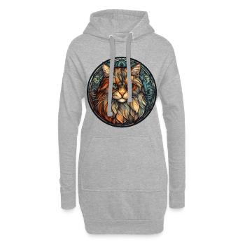 Britisch Langhaar Katzenrasse Aquarellglas - Hoodie-Kleid - Grau meliert - Vorne