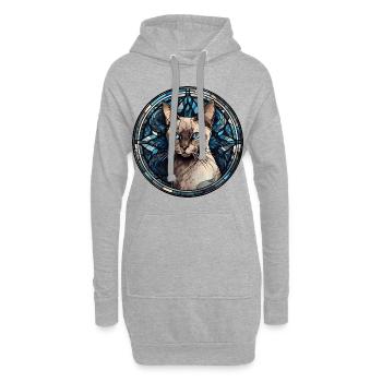 Verre aquarelle de race de chat birman - Sweat-shirt à capuche long Femme - gris chiné - Devant