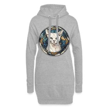 Burmilla Katzenrasse Aquarellglas - Hoodie-Kleid - Grau meliert - Vorne
