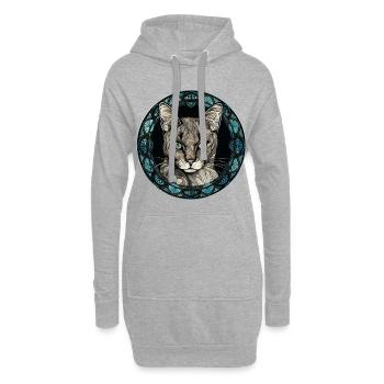 Javanische Katzenrasse Aquarellglas - Hoodie-Kleid - Grau meliert - Vorne