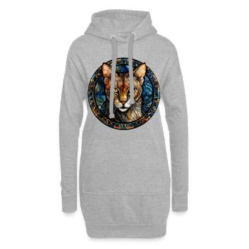 Khao Manee Cat Breed Aquarelle Verre - Sweat-shirt à capuche long Femme - gris chiné - Devant