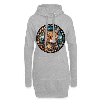 Havana Brown Cat Breed Aquarelle Verre - Sweat-shirt à capuche long Femme - gris chiné - Devant