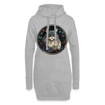 Bristish Longhair Cat Breed Aquarellglas - Hoodie-Kleid - Grau meliert - Vorne