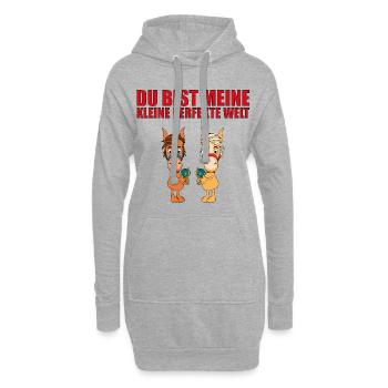 PFERDE - WELT - LIEBE - Hoodie-Kleid - Grau meliert - Vorne