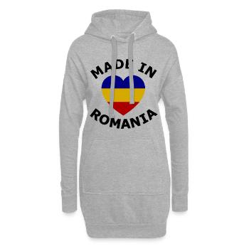 Un cœur pour la Roumanie - Sweat-shirt à capuche long Femme - gris chiné - Devant