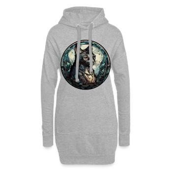 Minskin Katzenrasse Aquarellglas - Hoodie-Kleid - Grau meliert - Vorne