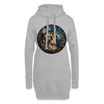 Manx Cat Breed Aquarelle Verre - Sweat-shirt à capuche long Femme - gris chiné - Devant